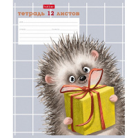 Тетрадь А5 12л клетка "Хорошо быть ёжиком" на скобе 5 дизайнов 080068