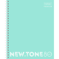 Тетрадь А5 80л клетка "NEWtone Pastel Мята" 80гр/м2 на спирали глянцевая ламинация 062014