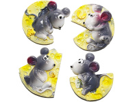 Магнит Мышка с сыром 5х5см Y8265-19