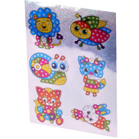 Алмазная мозаика-наклейки "Животные" 12 наклеек на листе M-11910