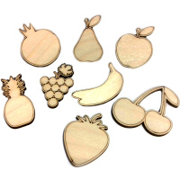 Набор миниатюр "Фрукты" 2,5-5,5см 8шт фанера 3мм 990012