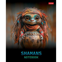 Тетрадь А5 48л клетка "Шаманы" на скобе глянцевая ламинация 5 дизайнов 088374