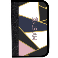 Пенал "My style" 13х20х3см прямоугольный, одностворчатый, с блестками, печать на ткани ПО-60