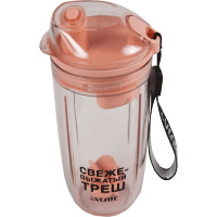 Бутылка-шейкер для воды 400мл "Force" 6х6х17,5см пластик, персиковая 8090205