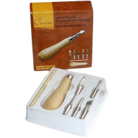 Набор резцов 5шт. по дереву, линолеуму, пластиковая ручка 941311692 Набор резцов 5шт. по дереву, линолеуму, пластиковая ручка 941311692