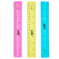 Линейка 20см гибкая, двухсторонняя шкала, пластик, 3 цвета Е6208