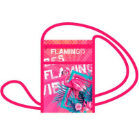 Сумка "Летний фламинго" 20х14см 1 отделение, карман, печать на ткани К-55