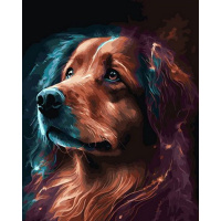 Живопись по номерам (акрил) 40х50см "Яркая собака" сложность 3, холст на подрамнике OK11365