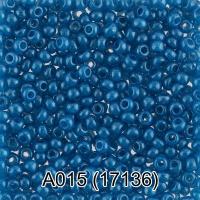 Бисер круглый непрозрачный 2,3мм, 5гр, темно-голубой 17136/A015