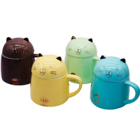 Кружка "Кошка" 8х12см с крышкой, 4 вида, керамика 1512-1 Кружка "Кошка" 8х12см с крышкой, 4 вида, керамика 1512-1