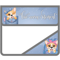 Папка на липучке А5 230х190х50мм "Корги в кармане" 2 отделения, с клапаном, пластик ПМ-А5-36