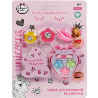 Косметика для девочек "Милая леди" (тени для век, блеск для губ, двухсторонний аппликатор)