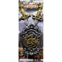 Набор оружия "Щит и 2 меча" 52,5х21см пластик (щит 26х18,5см, мечи 48см) 11303-24