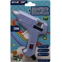 Пистолет клеевой электрический (20Вт) 12х11см диаметр 0,7см, голубой корпус 11569-24