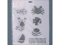 Трафарет пластиковый 10 х 25 см, Морской мотивST048
