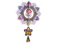 Панно подвесное Снежинка с Дед Морозом 35х60см Y1403-14/HH908-1