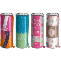 Пенал "Colorio.Напитки" 20х7х7см, круглый, ПВХ, 4 вида COIB-PC-1028