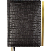 Еженедельник 2026 А4 "Wild" 128стр., черный, золотой срез, искусственная кожа с поролоном