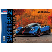 Альбом для рисования А4 32 "BLUEsupercar" на спирали, перфорация на отрыв, 5 дизайнов 067365