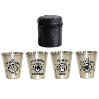 Набор стопок в чехле 35мл "За храбрость и силу воли…" металл 080304003