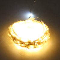 Эл/гирлянда 200 желтых диодов длина 20м, шнур белый (на батарейках) SK3349-2