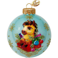 Шар 65мм "Лошадка новогодняя" в подарочной упаковке КУ-65-254016