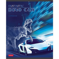 Тетрадь А5 48л клетка "Dino Car" на скобе выборочный лак 5 дизайнов 48Т5вмВ1/062733