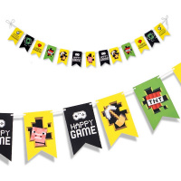 Гирлянда "С Днем Рождения" флажки Пиксели 200см 6076214