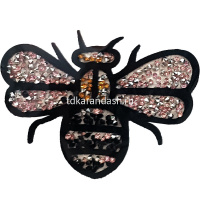 Термоаппликация со стразами "Пчела" 10х8см Y8029-18