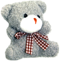 Брелок меховой Медведь с бантом 8,5см 4 цвета KY2286