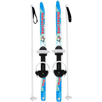 Лыжи детские 90см с палками 90см "Быстрики" пластиковые в сетке