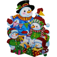 Панно "Снеговики" 47х35см Y10146-24