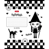 Тетрадь А5 24л клетка "Алиса" на скобе 5 дизайнов 24Т5B1/012346