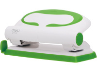 Дырокол 10л 2-отв, d-6мм, с линейкой, пластик, салатовый E0112