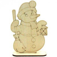 Заготовка для декорирования "Снеговик" 16см фанера 3мм 850011