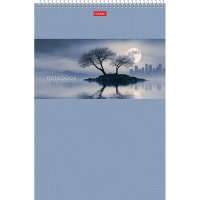 Блокнот А4 80л "Лунная ночь" клетка, на спирали, жесткая подложка УФ-лак 092672