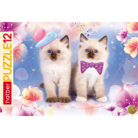 Пазлы 12 эл. "Котята" 30х20см в рамке 12ПЗ4_08167/035133