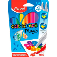 Фломастеры 8 цветов +2 поглотителя "Color'Peps magic" смываемые, картон 844612