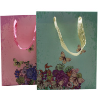 Пакет подарочный "Бабочки" 18х23х10см 4 цвета 11550-24