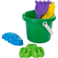 Набор д/песка №12 (ведро малое, совок, грабли, 2 формочки "Животные") 20х15х15см в сетке 15571/АТ