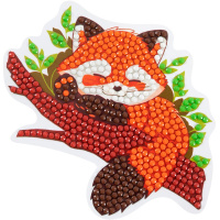 Алмазная мозаика 11х9,5см "Красная панда" на магните полная выкладка ALVM-107