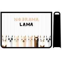 Папка д/труда А4 "Лама драма" 325х230х100мм на молнии сверху, пластик ПТР-22