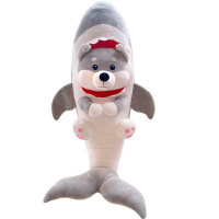 Акула 55см с хаски, с пледом внутри XM24866