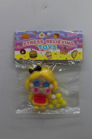 Игрушка-антистресс сквиш "Девочка" 9,5х6см с помпонами, 4 цвета FX5728