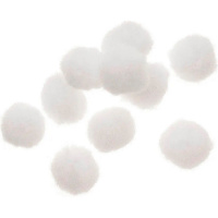 Набор помпоны пушистые 15мм, 50шт, белые Y10877-24