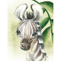 Алмазная мозаика 21х25см "Зебра" частичная выкладка ZS2218