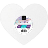 Холст на картоне в форме сердца 20х17,5см 100% хлопок, мелкое зерно, 280г/м2 220120