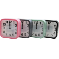 Будильник 13х13см 4 цвета пластик Y10386-24