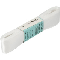 Лента упаковочная атласная 2,5см х 5,4м белая №001 AL-25P