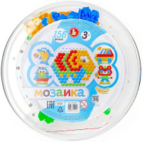 Мозаика "Слоник" шестигранная 1,4см, 156 элементов 20х20см, пластик 02192